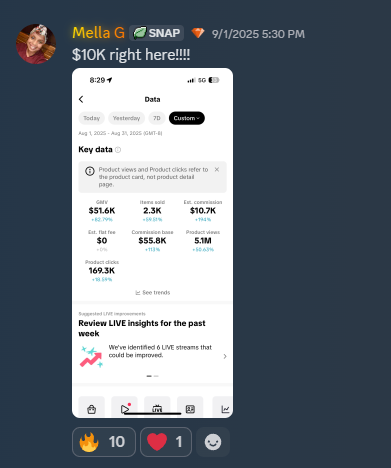 Mella second $10k month